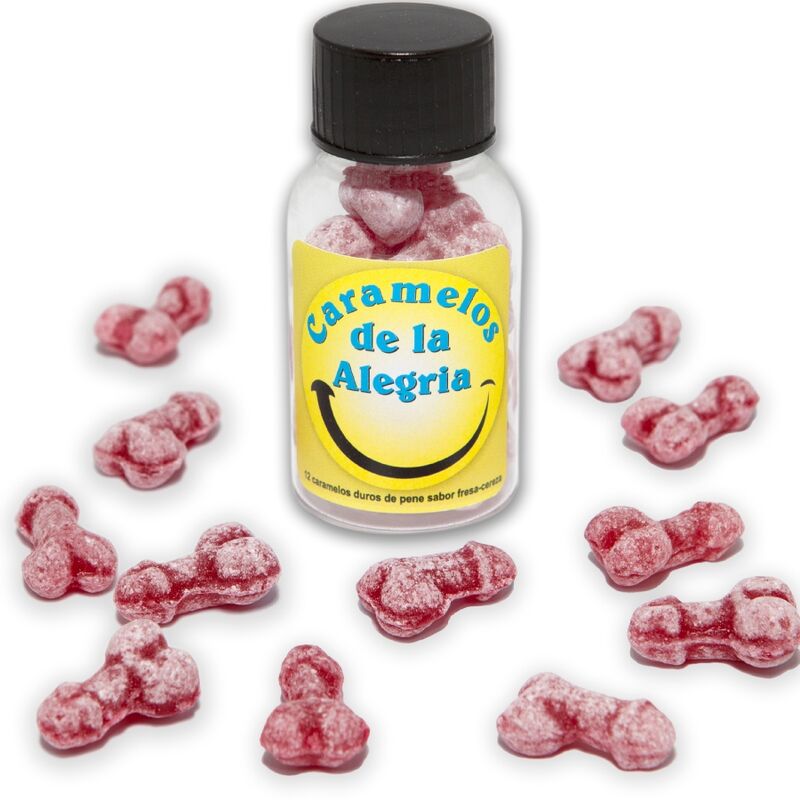 DIABLO PICANTE - 12 PENISFORMAD GLÄDJEGODIS JORDGUBB/KÖRSBÄR