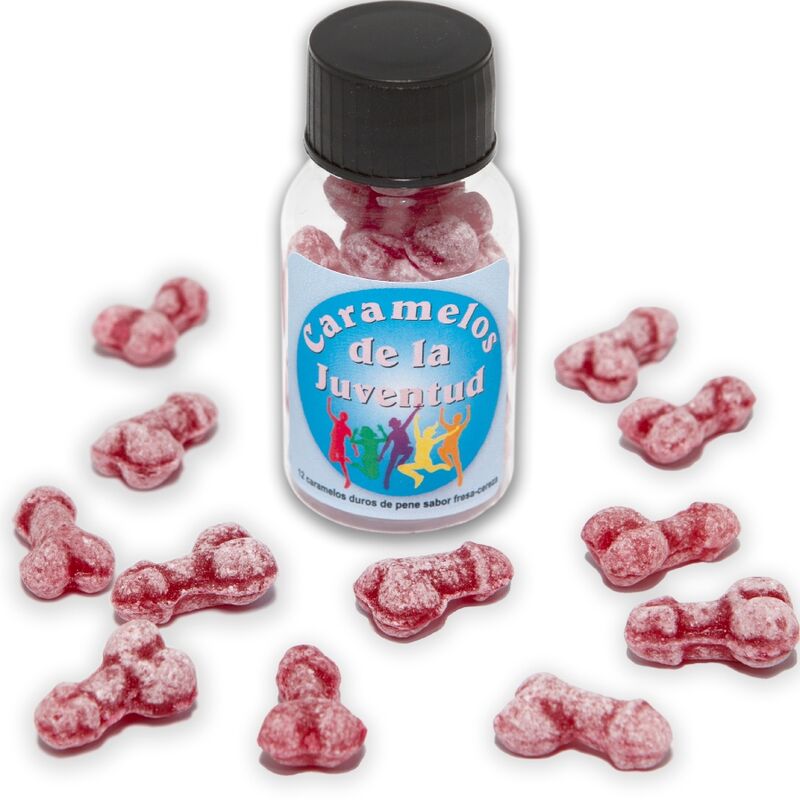 DIABLO PICANTE - 12 UNGDOMSGODISAR PENISFORM JORDGUBB/KÖRSBÄR