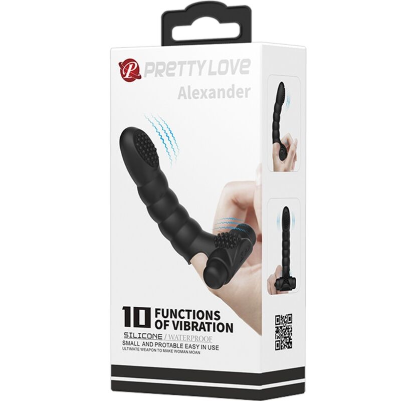 PRETTY LOVE - ALEXANDER FINGERVIBRATOR 10 VIBRATIONER SVART