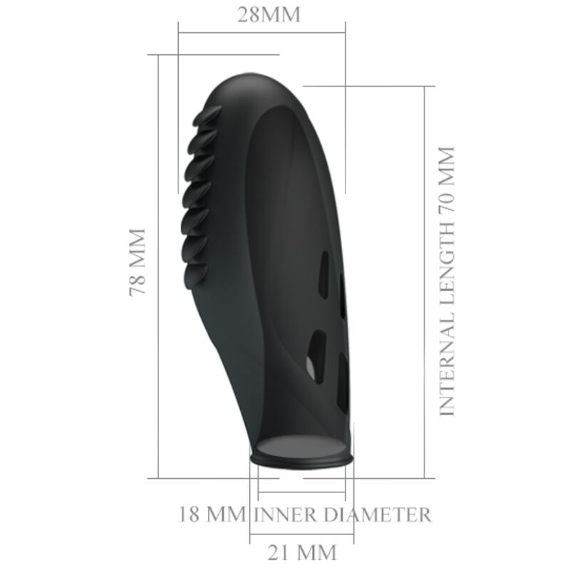 PRETTY LOVE - GILO SILIKON FINGERVIBRATOR SVART