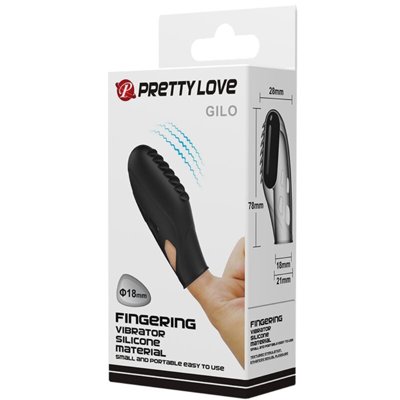 PRETTY LOVE - GILO SILIKON FINGERVIBRATOR SVART