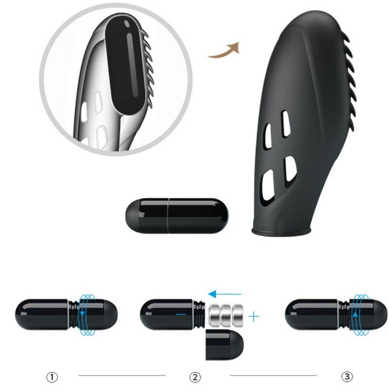 PRETTY LOVE - GILO SILIKON FINGERVIBRATOR SVART