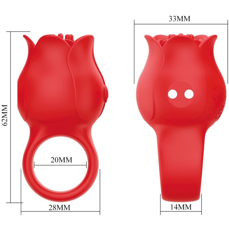 PRETTY LOVE - JAE ROSFORMAD FINGERVIBRATOR 10 VIBRATIONER RÖD