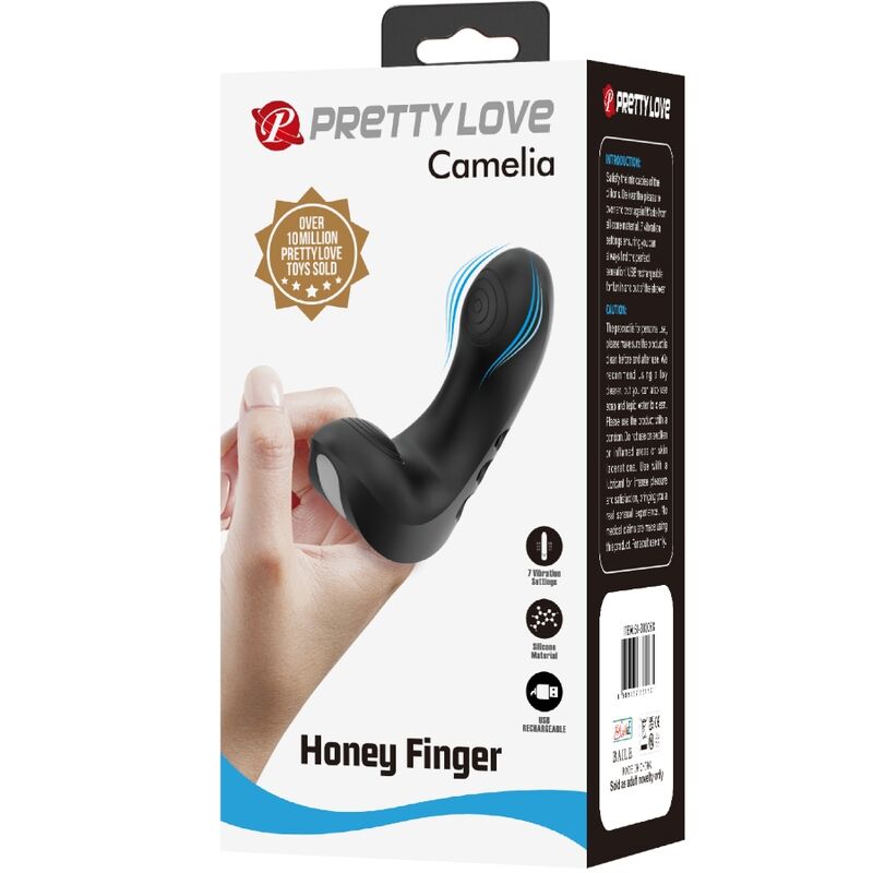 PRETTY LOVE - CAMELIA FINGERVIBRATOR 7 VIBRATIONER SVART