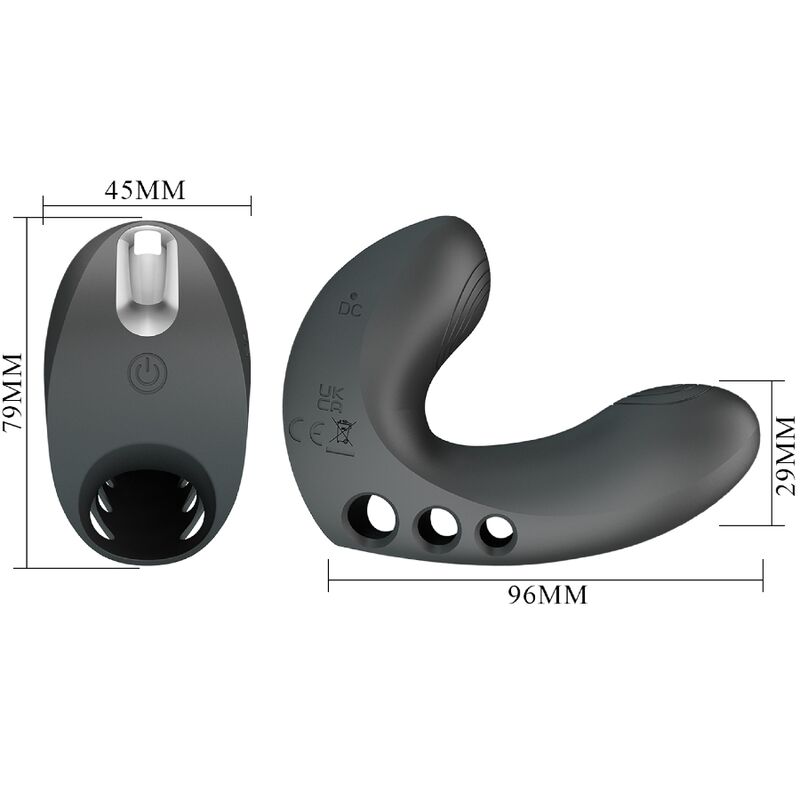 PRETTY LOVE - CAMELIA FINGERVIBRATOR 7 VIBRATIONER SVART