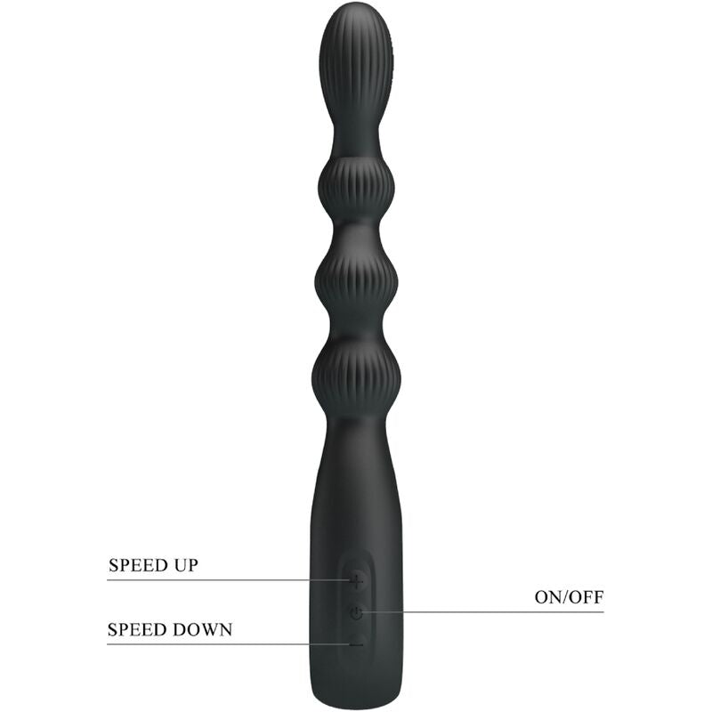 PRETTY LOVE - FEDERER ANALVIBRATOR 12 VIBRATIONER SVART
