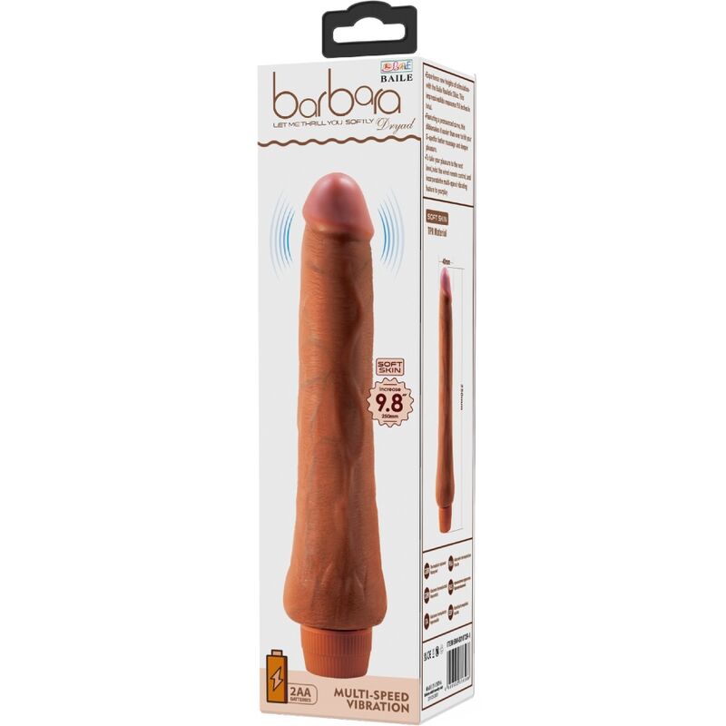 BAILE - DRYAD REALISTISK VIBRATOR 25 CM MULATTO