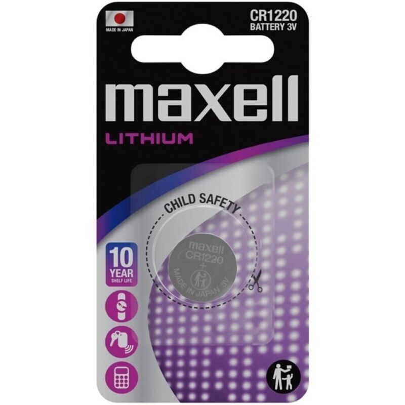 MAXELL - LITIUMKNAPPBATTERI CR1220 3V BLISTER*1