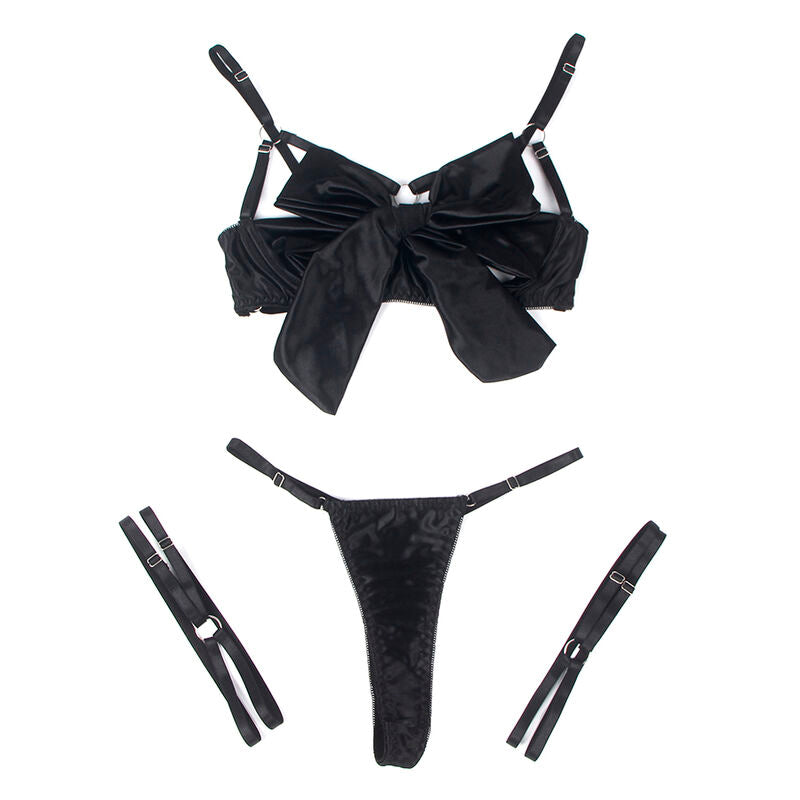 SUBBLIME - 955199 BH-SET MED JUSTERBAR SVART ROTT S/M