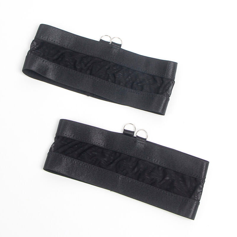 SUBBLIME - 955243 SVART BONDAGE-BH MED STRUMPESTRUMPELSET L/XL