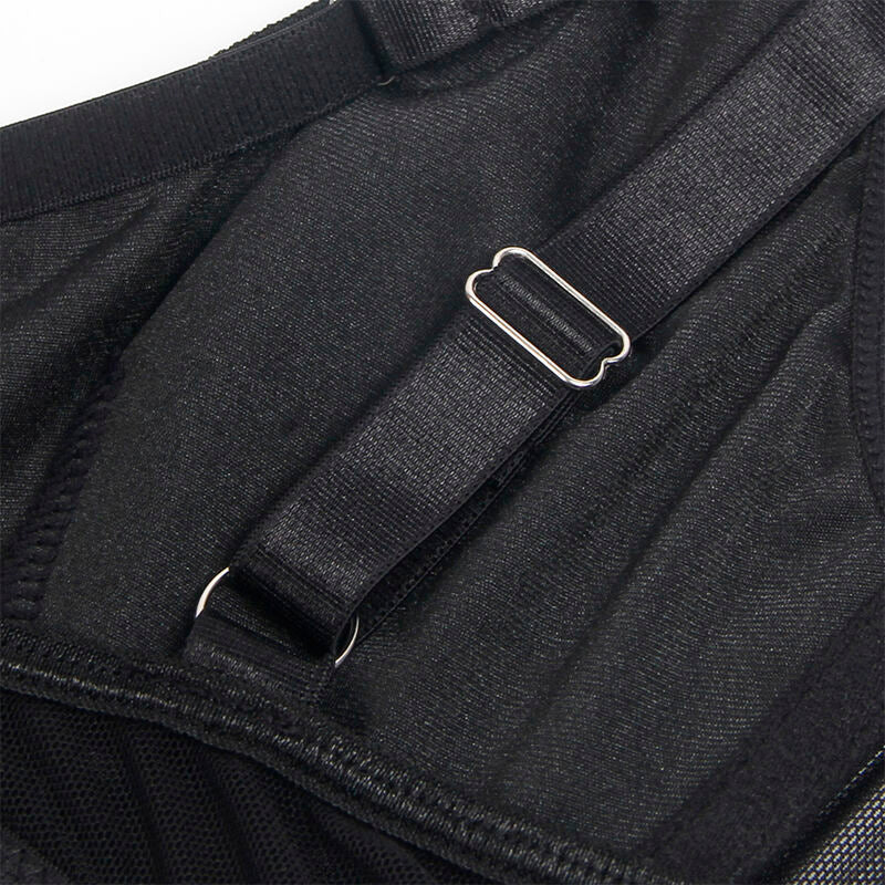 SUBBLIME - 955243 SVART BONDAGE-BH MED STRUMPESTRUMPELSET L/XL