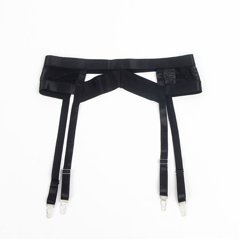 SUBBLIME - 955243 SVART BONDAGE-BH MED STRUMPESTRUMPELSET L/XL