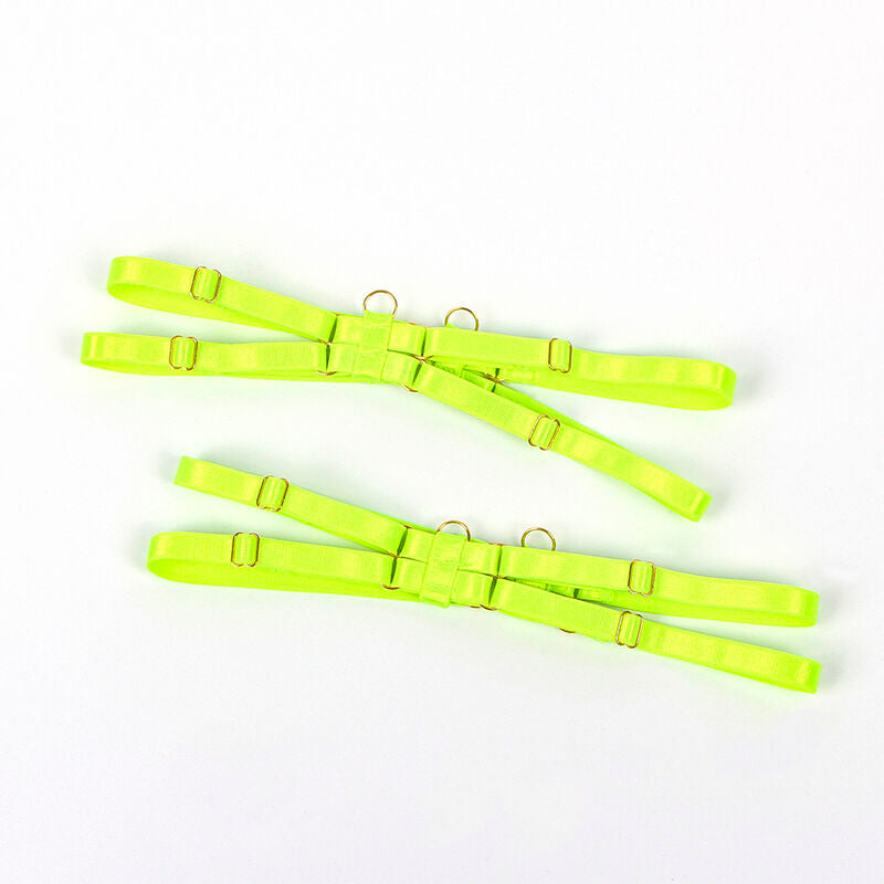 SUBBLIME - 955274 BH-SET MED HALSBAND OCH BENDETALJER FLUORESCENTERANDE GRÖN S/M