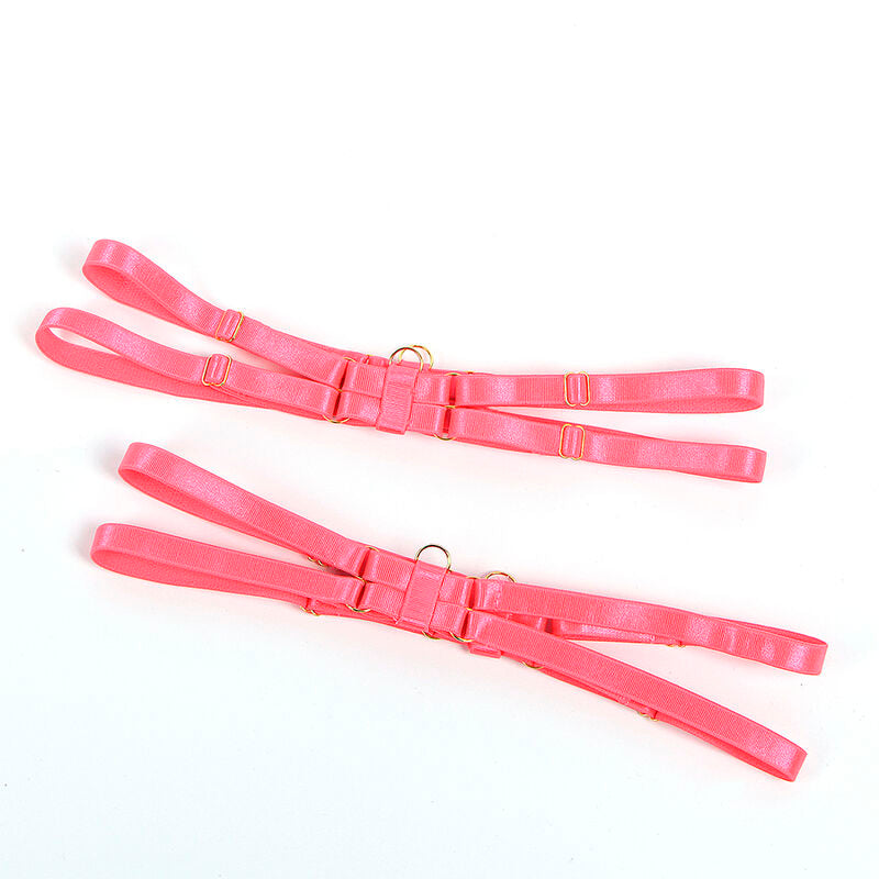 SUBBLIME - 955304 BH-SET MED HALSBAND OCH BENDETALJER FLUORESCENTERANDE ROSA L/XL