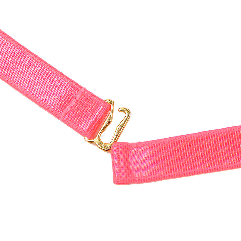SUBBLIME - 955304 BH-SET MED HALSBAND OCH BENDETALJER FLUORESCENTERANDE ROSA L/XL