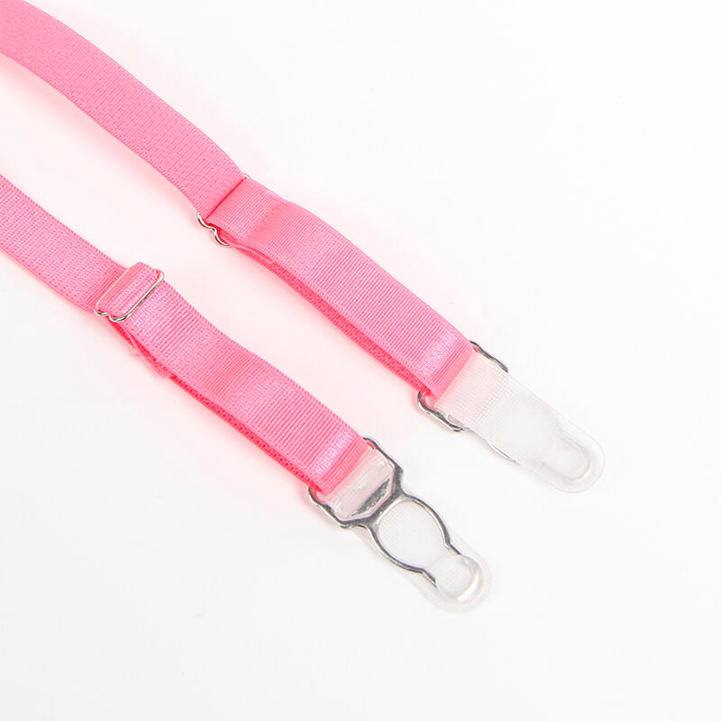 SUBBLIME - 955366 BH-SET MED SPETS OCH RÄTTMÖNSKNING ROSA OCH LILA L/XL