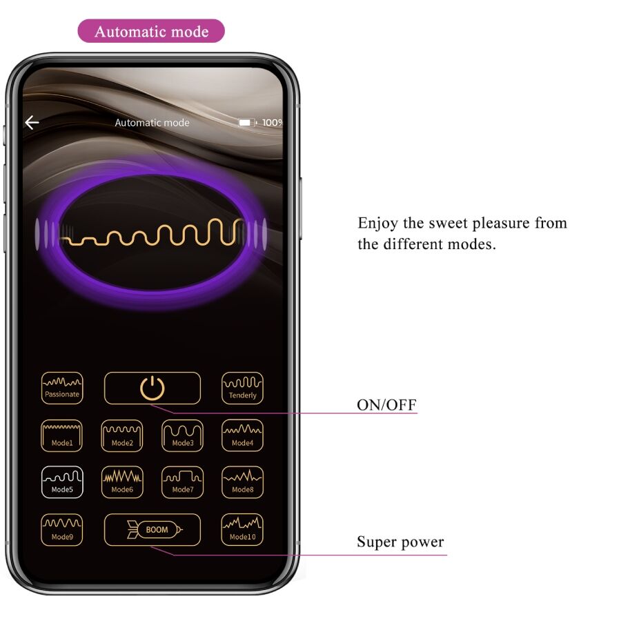 PRETTY LOVE - LEVIATHAN APP-STYRD VIBRATOR LILA