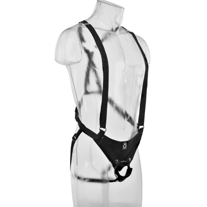 KING COCK - 28 CM IHÅLIGT STRAP-ON SUSPENDERSYSTEM FLESH