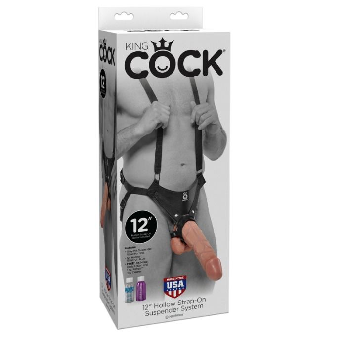KING COCK - 30,5 CM IHÅLIGT STRAP-ON SUSPENDERSYSTEM - FLESH