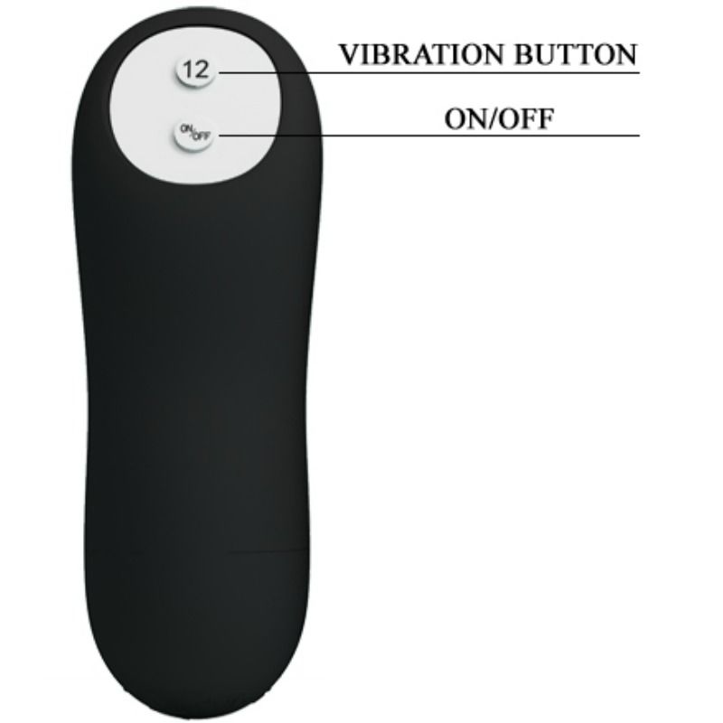 PRETTY LOVE - ANALPLUGG I SILIKON MED 12 VIBRATIONSLÄGEN I SVART