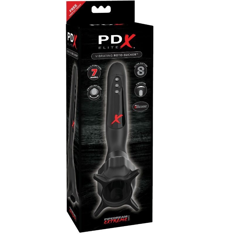 PDX ELITE - Vibrationsstimulator med Roto-Sucker-stimuleringsvågor