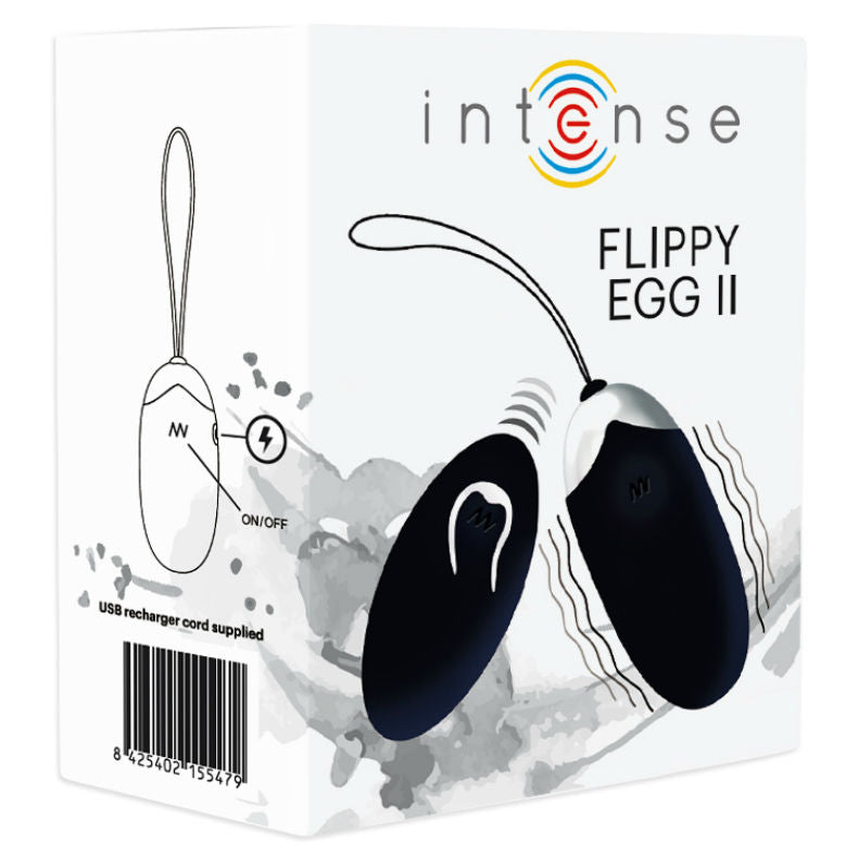 INTENSE - FLIPPY II VIBRERANDE ÄGG MED FJÄRRKONTROLL SVART