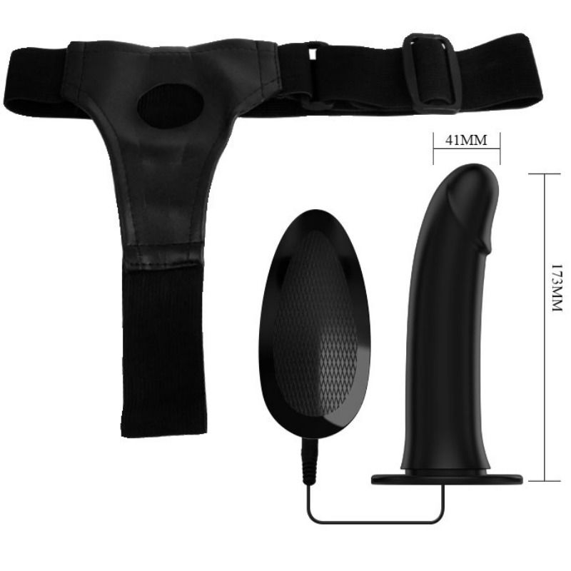 PRETTY LOVE - VITO STRAP-ON MED IHÅLIG DILDO OCH VIBRATION 17,3 CM