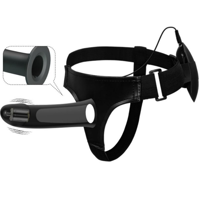 PRETTY LOVE - VITO STRAP-ON MED IHÅLIG DILDO OCH VIBRATION 17,3 CM