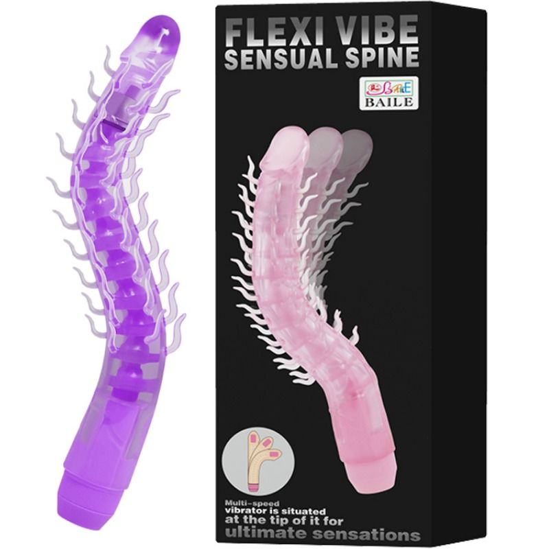 BAILE - FLEXI VIBE SENSUAL SPINE BÖJBAR VIBRERANDE DILDO LILA 23,5 CM