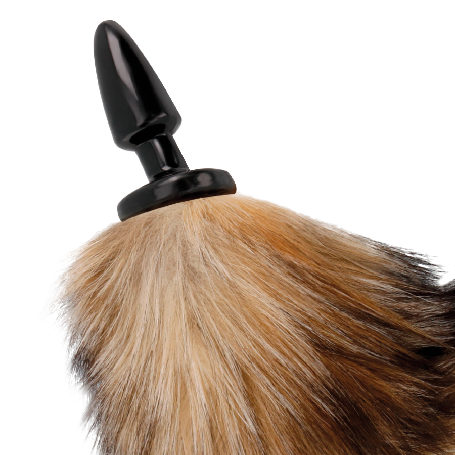 MÖRKR - NATURLIG SVANS MED SILIKON ANALPLUGG 10 CM