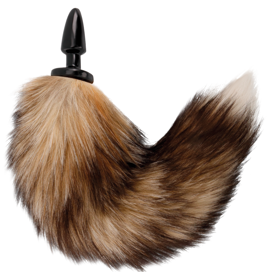 MÖRKR - NATURLIG SVANS MED SILIKON ANALPLUGG 10 CM