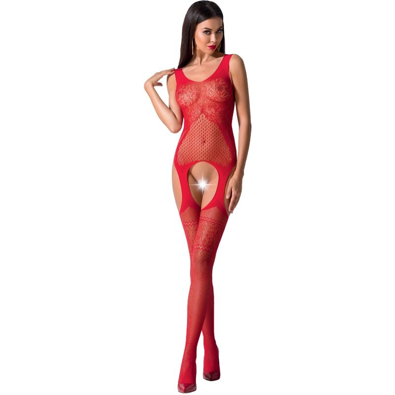 PASSION - KVINNA BS061 SVART BODYSTOCKING EN STORLEK