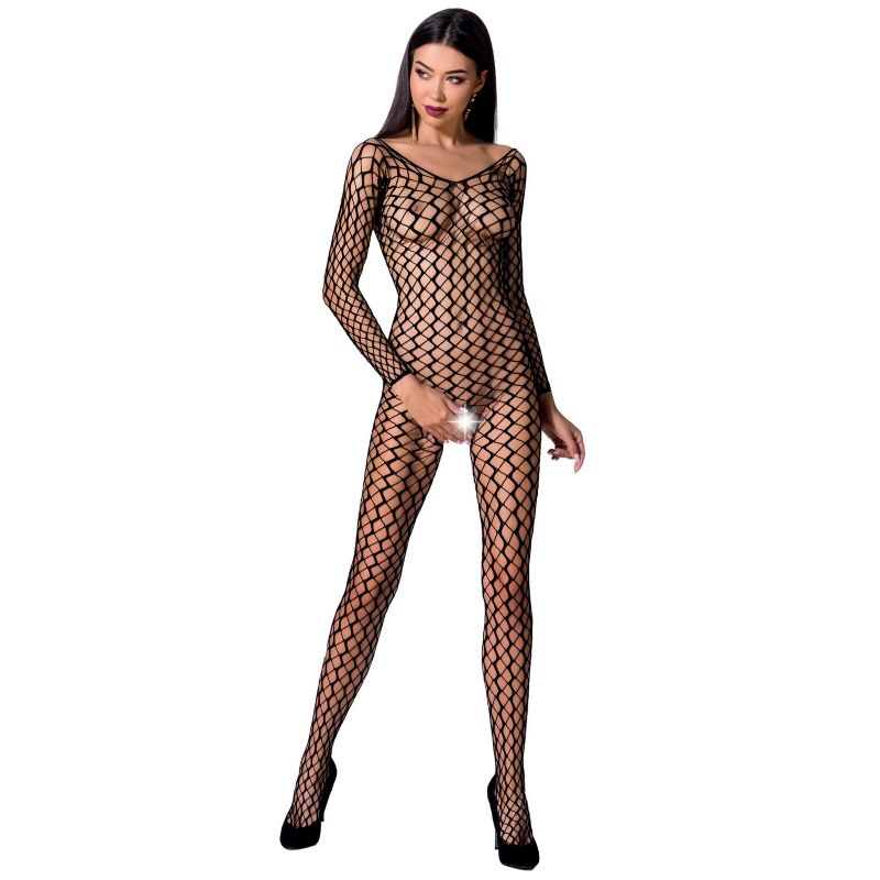 PASSION - KVINNA BS068 BODYSTOCKING SVART EN STORLEK