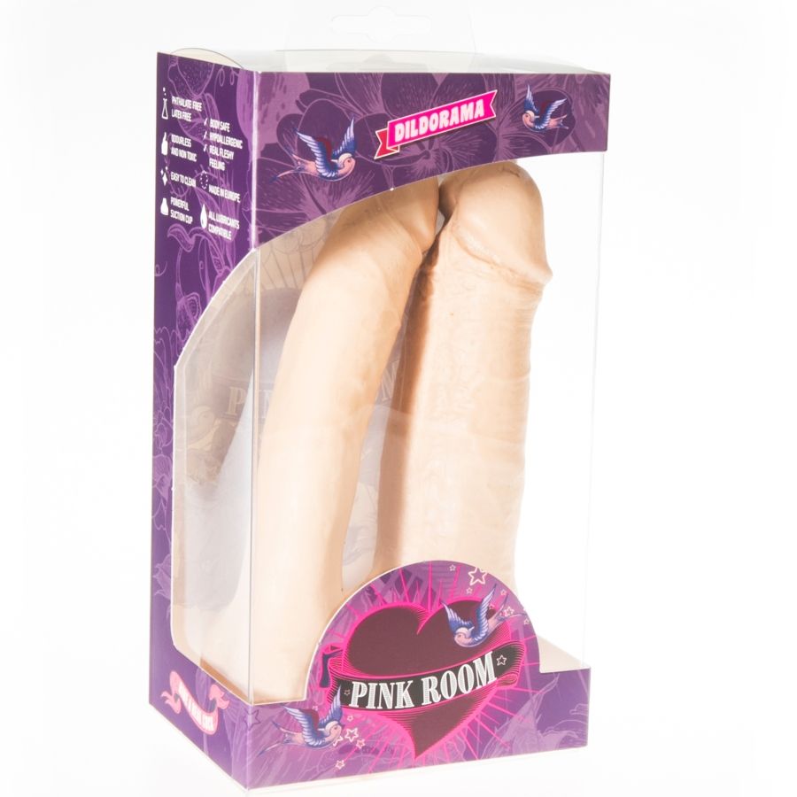 ROSA RUMMET - ARTHUS REALISTISK DUBBELDILDO FLESH 17CM/15.5CM
