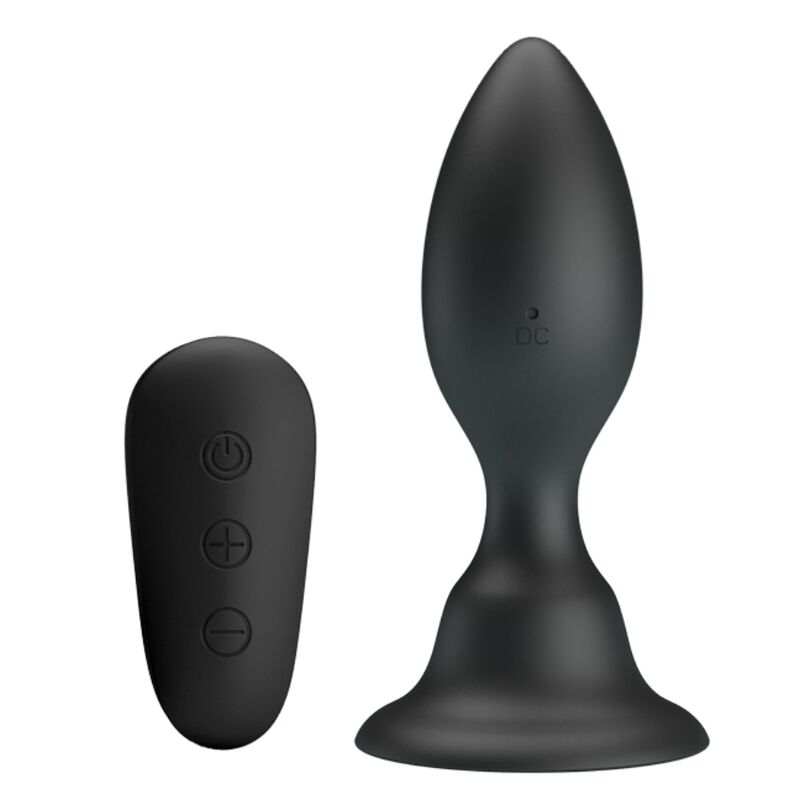 MR PLAY - ANALPLUGG MED VIBRATION SVART FJÄRRKONTROLL