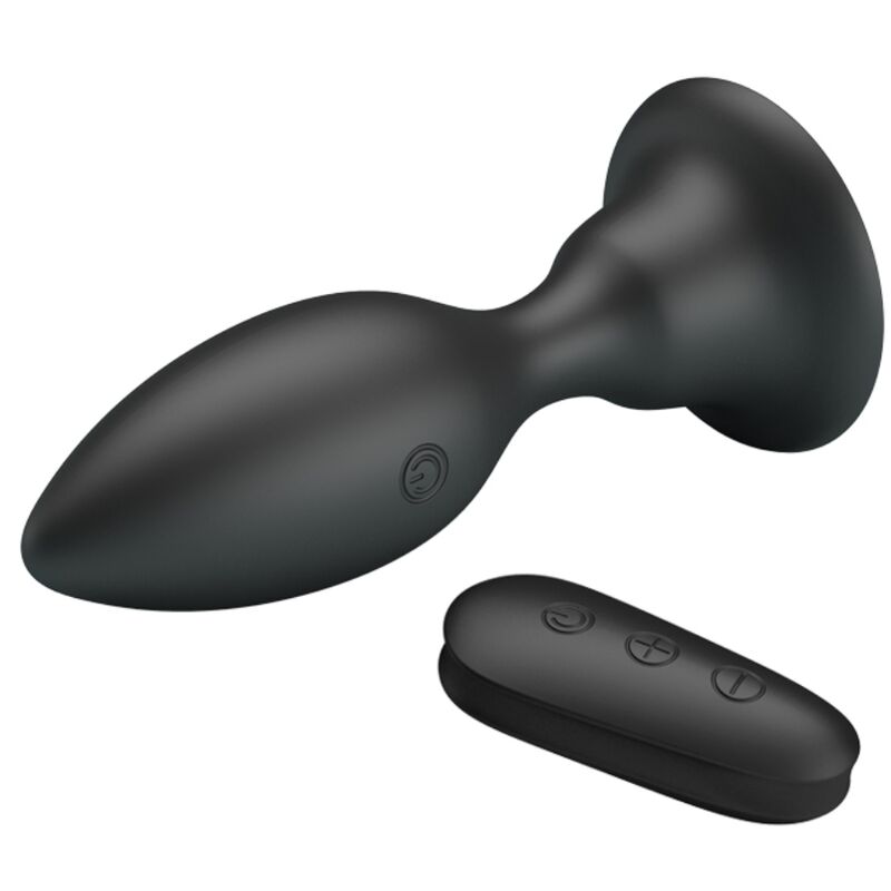 MR PLAY - ANALPLUGG MED VIBRATION SVART FJÄRRKONTROLL