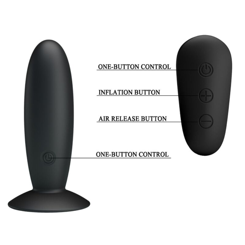 MR PLAY - ANALPLUGG MED VIBRATION SVART FJÄRRKONTROLL