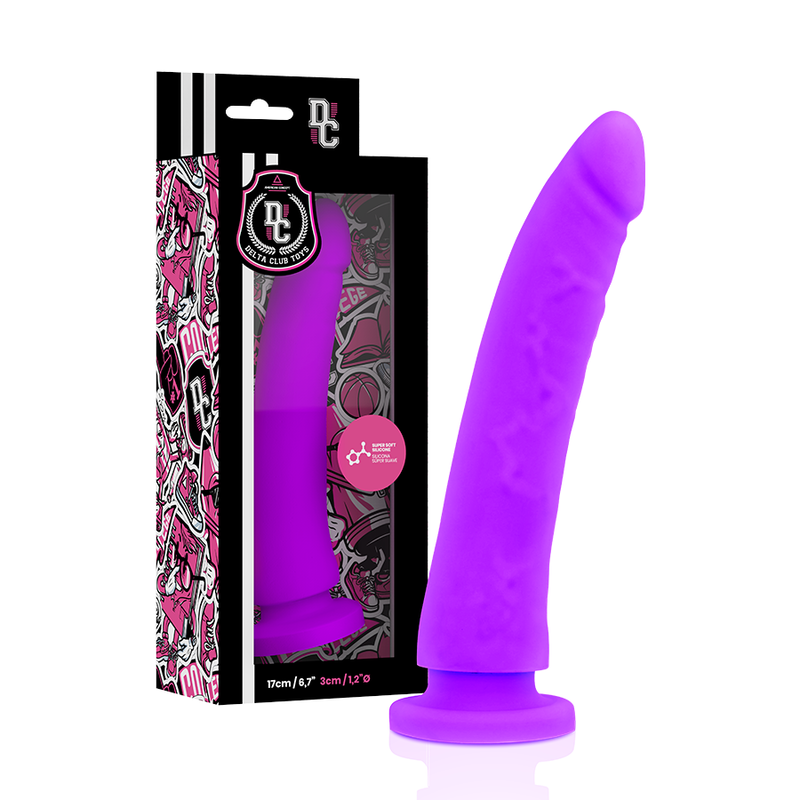 DELTA CLUB - LEKSAKSSELE + DONG LILA SILIKON 17 CM -O- 3 CM
