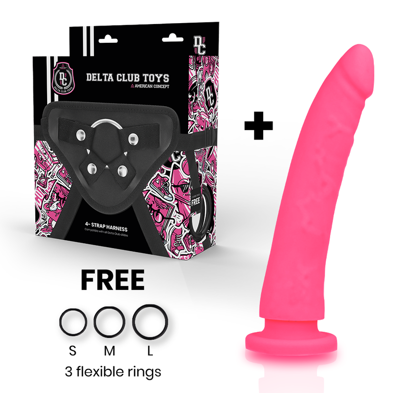 DELTA CLUB - LEKSAKSELE + DONG ROSA SILIKON 20 CM -O- 4 CM