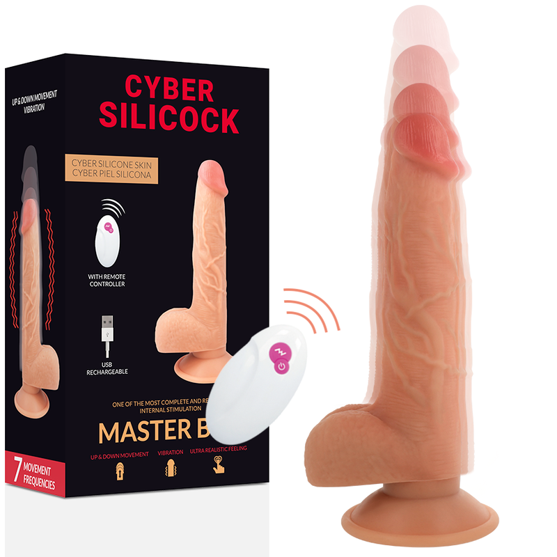 CYBER SILICOCK - FJÄRRKONTROLL REALISTISK MÄSTARE BEN 23,88 CM -O- 4,3 CM