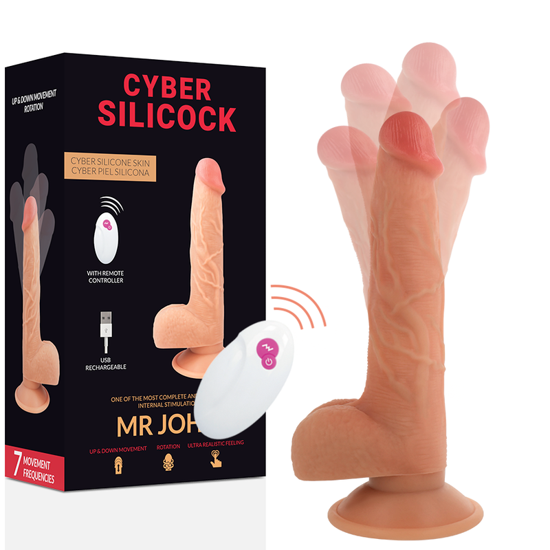 CYBER SILICOCK - REALISTISK FJÄRRKONTROLL MR JOHN 23,88 CM -O- 4,3 CM