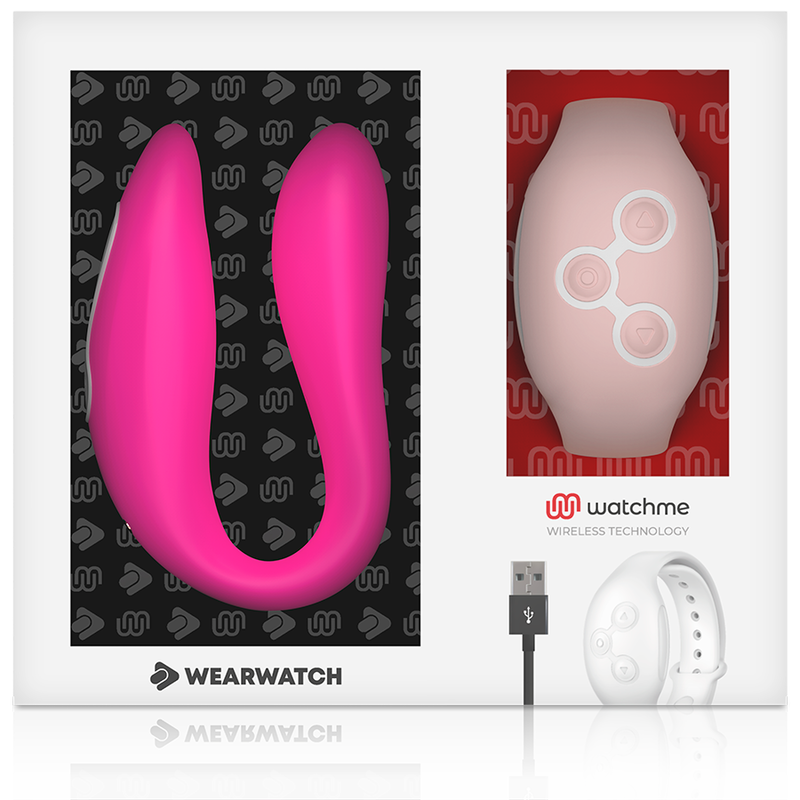 WEARWATCH - WATCHME VIBRATOR MED DUBBEL TEKNIK FUCHSIA / ROSA